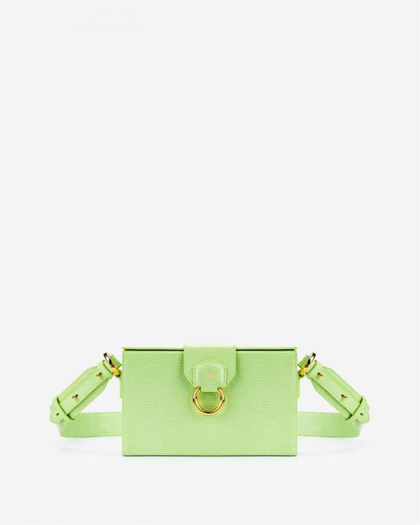 JW PEI - Grace Box Bag - Lime Green Lizard - Apparel & Accessories > Handbags