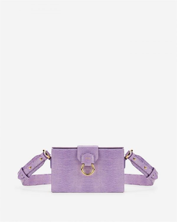 JW PEI - Grace Box Bag - Purple Lizard - Apparel & Accessories > Handbags