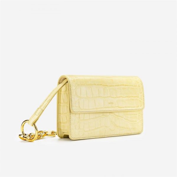 JW PEI - Julia Chain Crossbody Bag - Light Yellow Croc - Apparel & Accessories > Handbags