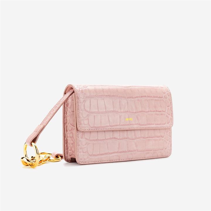 Julia Chain Crossbody Bag – Pink Croc