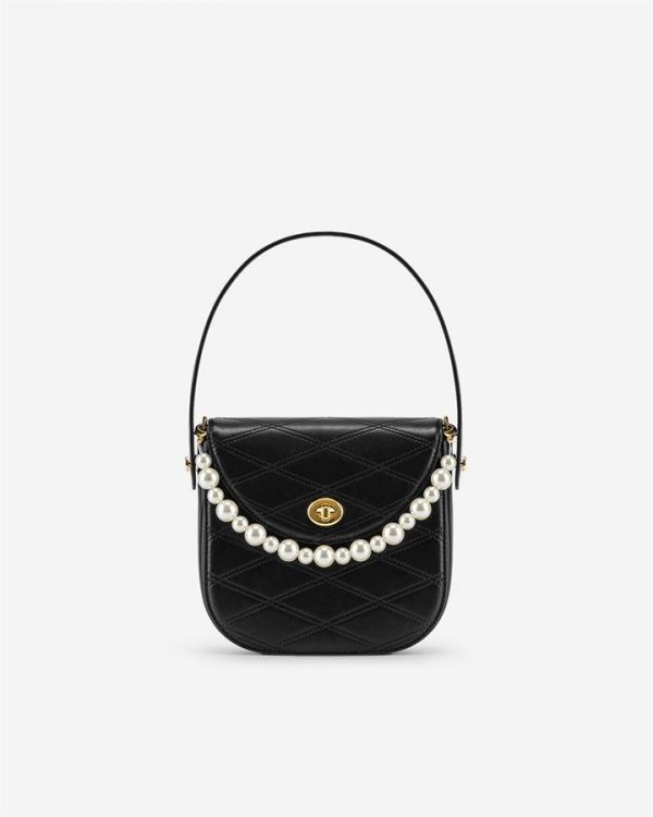 JW PEI - Kate Faux Pearl Bag - Black - Fashion Women Vegan Bag - Apparel & Accessories > Handbags