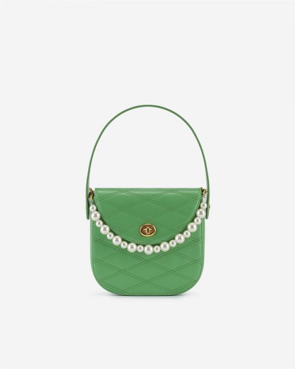 JW PEI - Kate Faux Pearl Bag - Grass Green - Fashion Women Vegan Bag - Apparel & Accessories > Handbags
