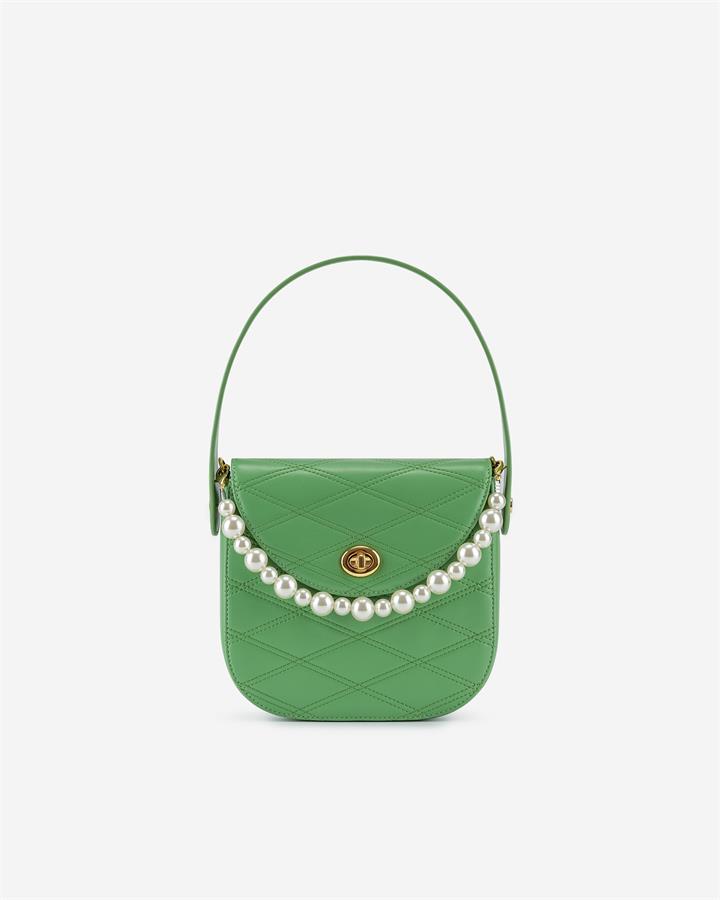 Kate Faux Pearl Bag – Grass Green – Fashion Women Vegan Bag