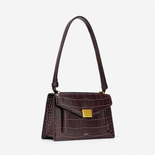 JW PEI - Lilian Bag - Brown Croc - Fashion Women Vegan Bag - Apparel & Accessories > Handbags