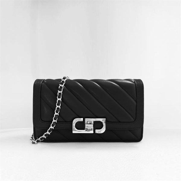 JW PEI - Lottie Chain Crossbody Bag - Black - Apparel & Accessories > Handbags