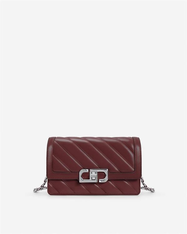 JW PEI - Lottie Chain Crossbody Bag - Oxblood Red - Apparel & Accessories > Handbags