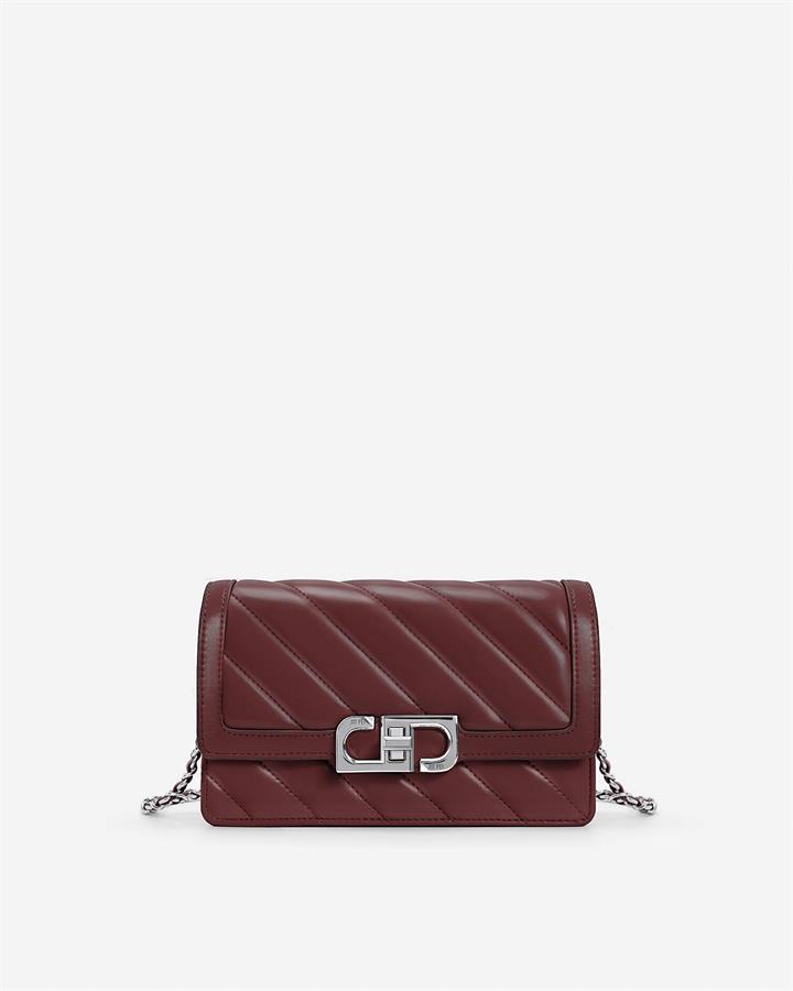 Lottie Chain Crossbody Bag – Oxblood Red