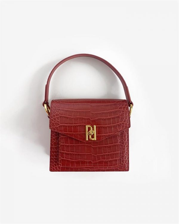 JW PEI - Lucy Bag - Wine Red Croc - Apparel & Accessories > Handbags
