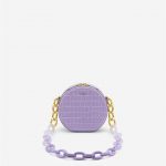 JW PEI - Luna Gradient Acrylic Chain Circle Shoulder Bag - Purple Croc - Fashion Women Vegan Bag - Apparel & Accessories > Handbags