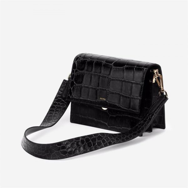 JW PEI - Mini Flap Bag - Black Croc - Fashion Women Vegan Bag - Apparel & Accessories > Handbags