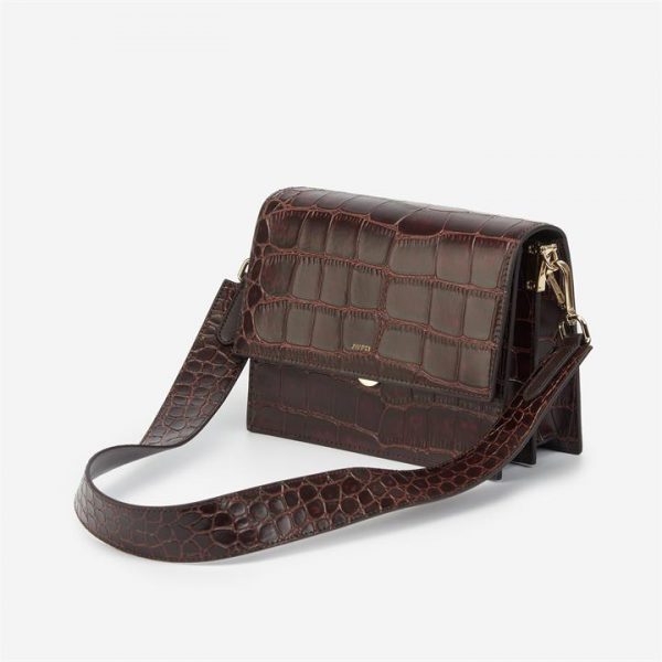 JW PEI - Mini Flap Bag - Brown Croc - Fashion Women Vegan Bag - Apparel & Accessories > Handbags