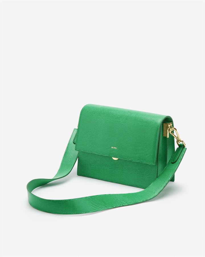 Mini Flap Bag – Grass Green Lizard
