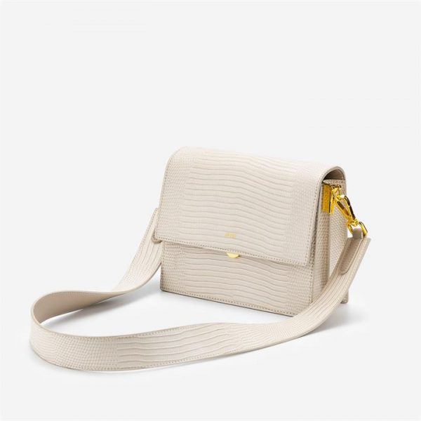 JW PEI - Mini Flap Bag - Ivory Lizard - Fashion Women Vegan Bag - Apparel & Accessories > Handbags