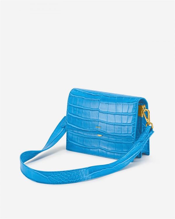 JW PEI - JW PEI Women's Mini Flap Crossbody - Lake Blue Croc - Apparel & Accessories > Handbags