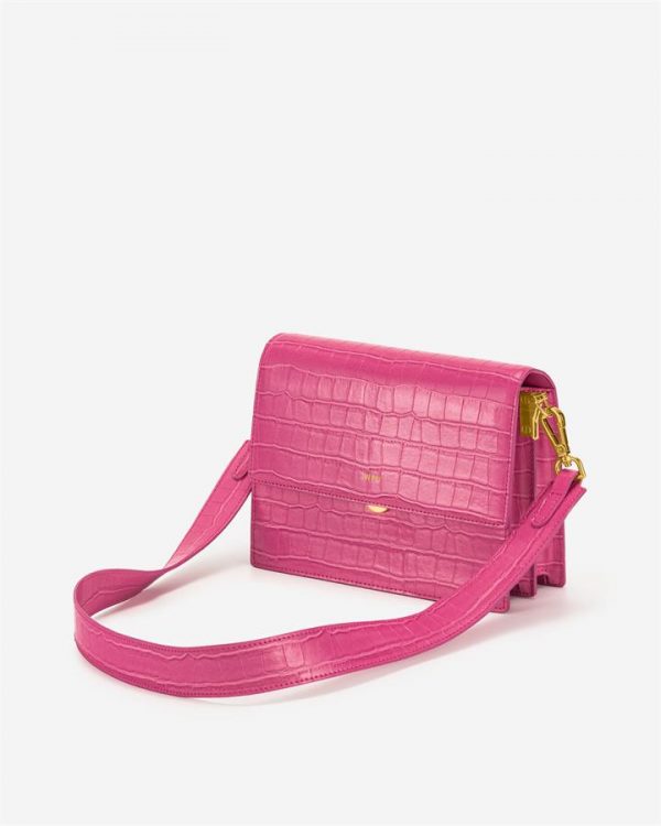 JW PEI - Mini Flap Bag - Rose Red Croc - Apparel & Accessories > Handbags