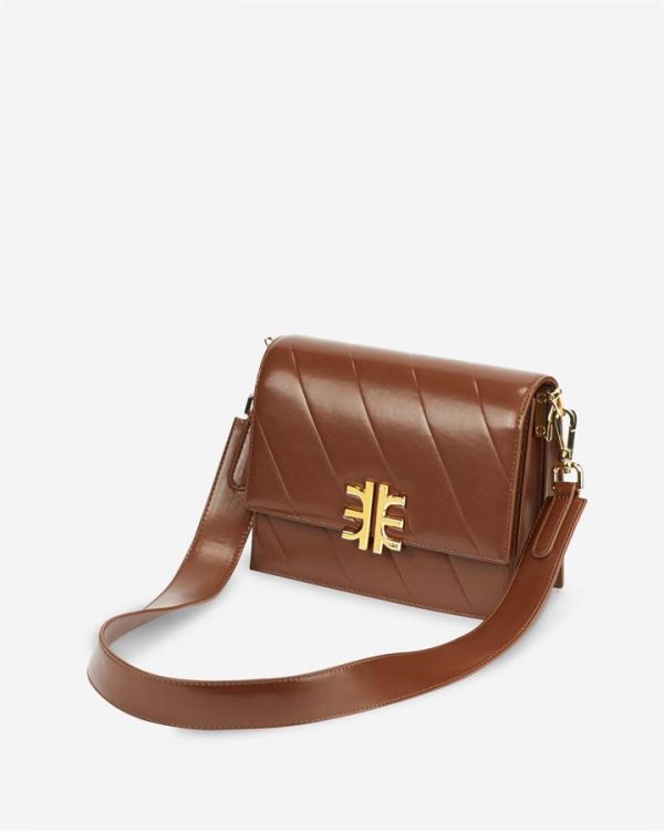 JW PEI - Mira Mini Flap Bag - Brown - Apparel & Accessories > Handbags