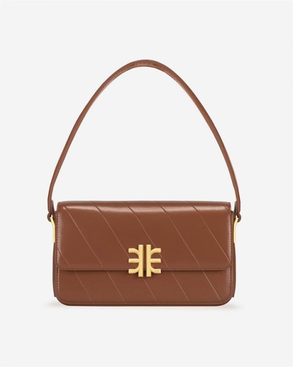 JW PEI - Mira Shoulder Bag - Brown - Apparel & Accessories > Handbags