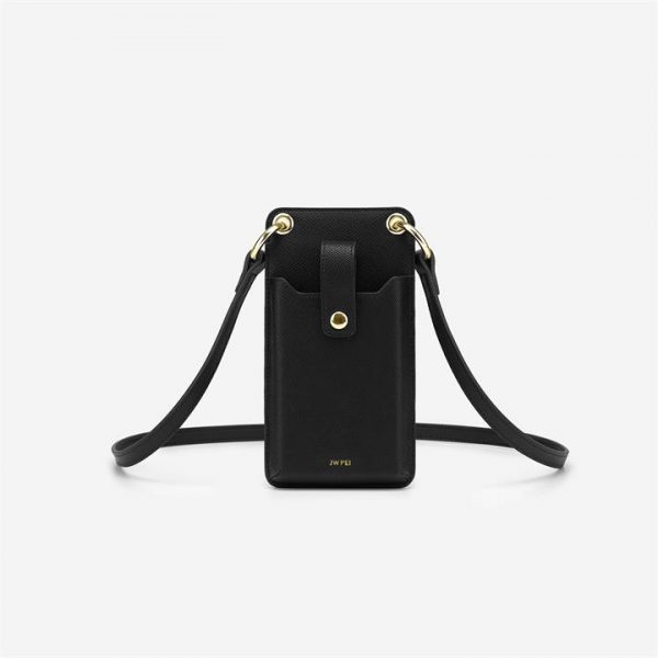 JW PEI - Quinn Phone Bag - Black Grained Vegan Leather - Apparel & Accessories > Handbags