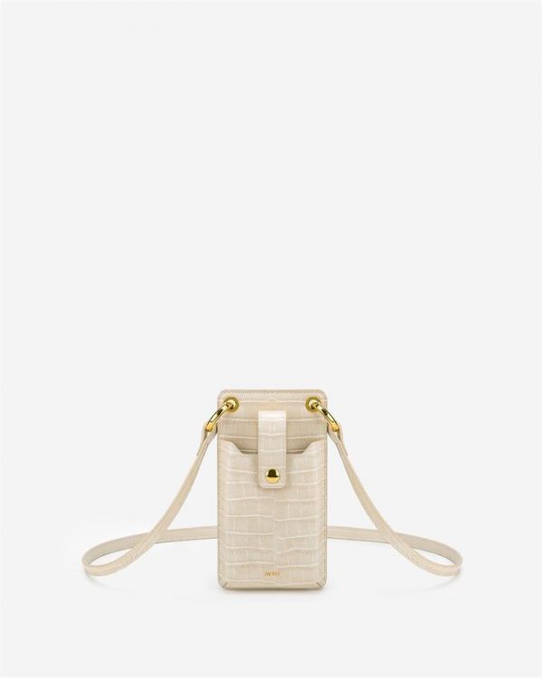 JW PEI - Quinn Phone Bag - Ivory Croc - Apparel & Accessories > Handbags