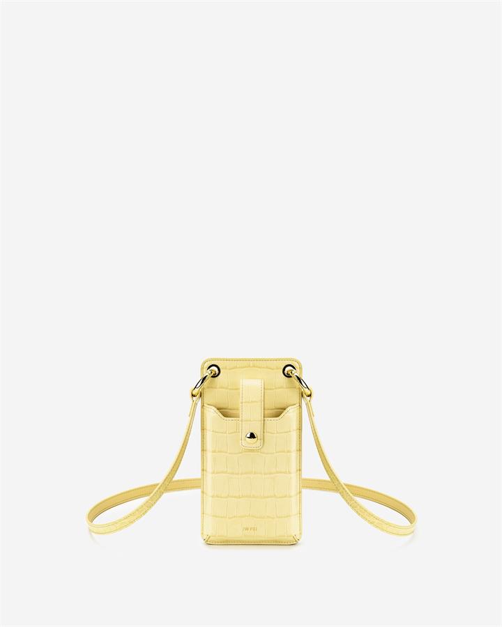 Quinn Phone Bag – Light Yellow Croc