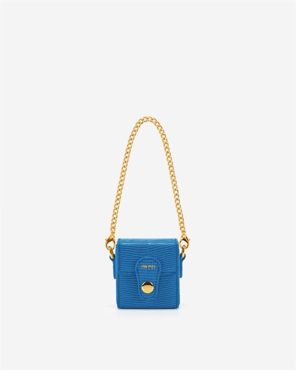 JW PEI - Square Mini Box - Classic Blue Lizard - Apparel & Accessories > Handbags