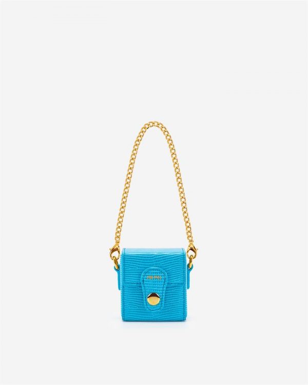 JW PEI - Square Mini Box - Lake Blue Lizard - Apparel & Accessories > Handbags