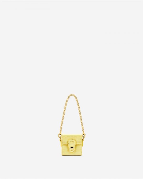 JW PEI - Square Mini Box - Light Yellow Croc - Apparel & Accessories > Handbags