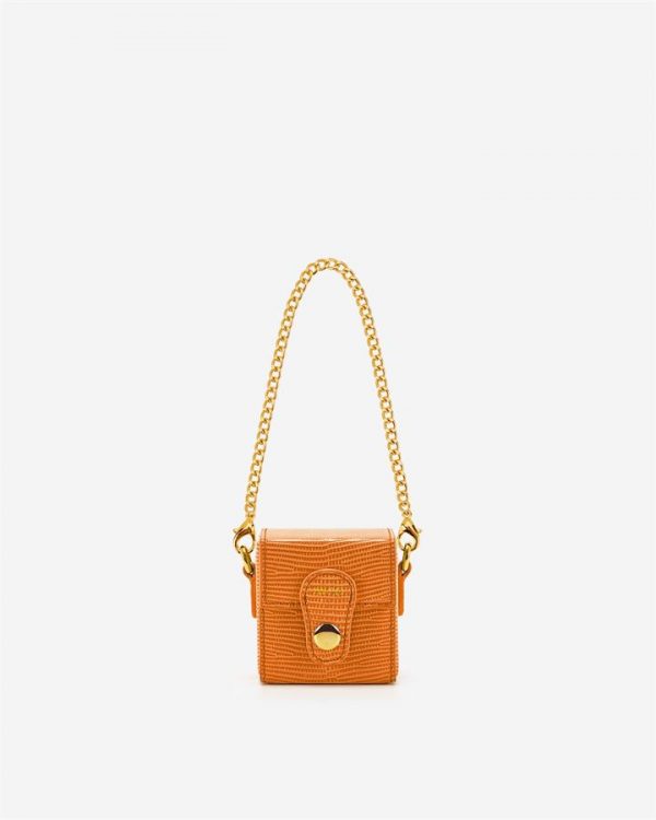 JW PEI - Square Mini Box - Orange Lizard - Apparel & Accessories > Handbags