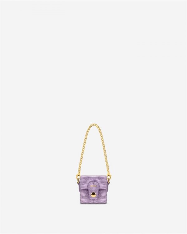 JW PEI - Square Mini Box - Purple Lizard - Apparel & Accessories > Handbags