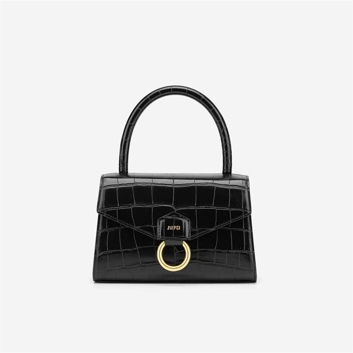 Stella Top Handle Bag – Black Croc – Fashion Women Vegan Bag