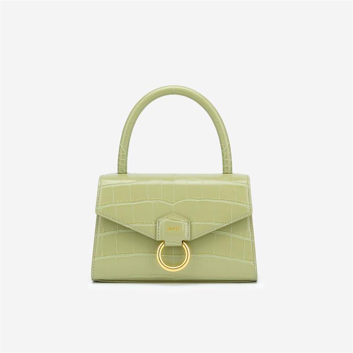 Stella Top Handle Bag – Sage Green Croc – Fashion Women Vegan Bag