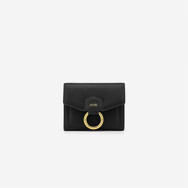JW PEI - Stella Wallet - Black Grained Vegan Leather - Apparel & Accessories > Handbags