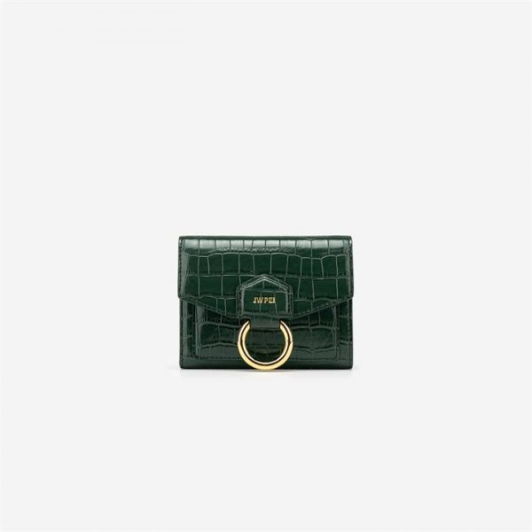 JW PEI - Stella Wallet - Dark Green Croc - Apparel & Accessories > Handbags