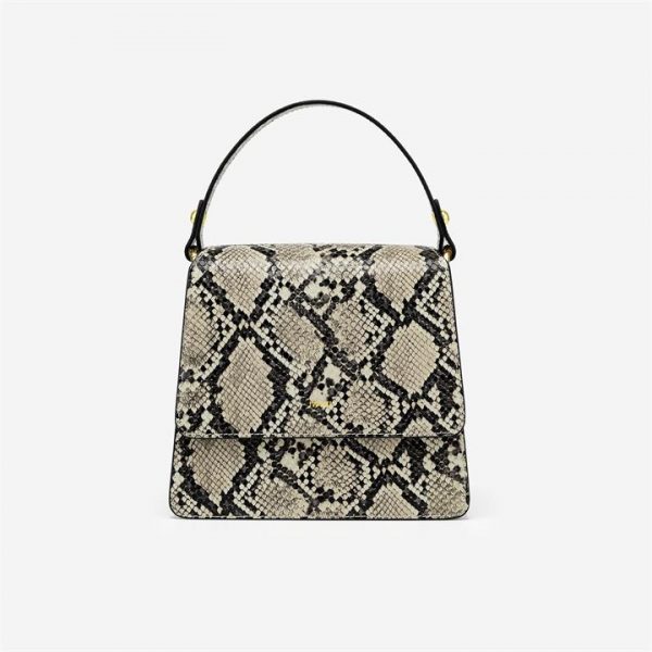 JW PEI - The Fae Top Handle Bag - Natural Snake Embossed - Fashion Women Vegan Bag - Apparel & Accessories > Handbags