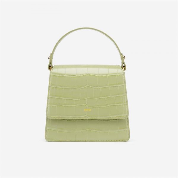 JW PEI - The Fae Top Handle Bag - Sage Green Croc - Fashion Women Vegan Bag - Apparel & Accessories > Handbags
