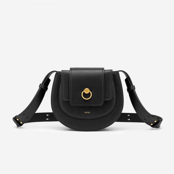 JW PEI - The Saddle Bag -Black - Fashion Women Vegan Bag - Apparel & Accessories > Handbags