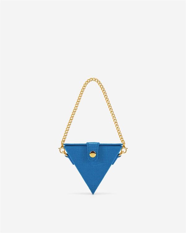 JW PEI - Triangle Mini Box - Classic Blue Lizard - Apparel & Accessories > Handbags