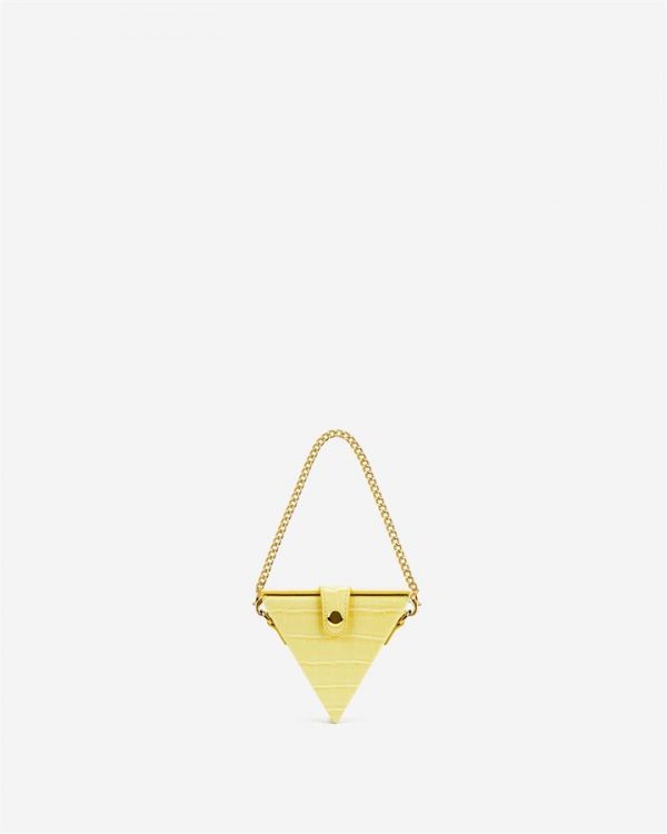 JW PEI - Triangle Mini Box - Light Yellow Croc - Apparel & Accessories > Handbags