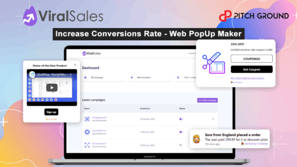 Sales Coupons Deals - Lifetime Deal to ViralSales.co | Web PopUp Builder | Increase Conversion Rates: Plan A for $69