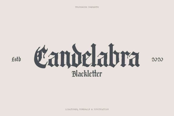 Sales Coupons Deals - Candelabra Blackletter Font + Extras – only $7!