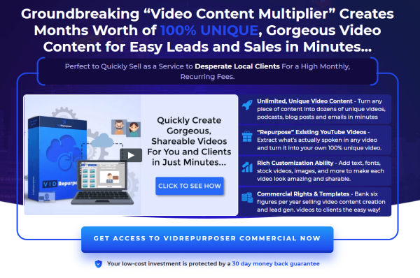 Sales Coupons Deals - USE VIDREPURPOSER TO CREATE MORE VIDEO CONTENT