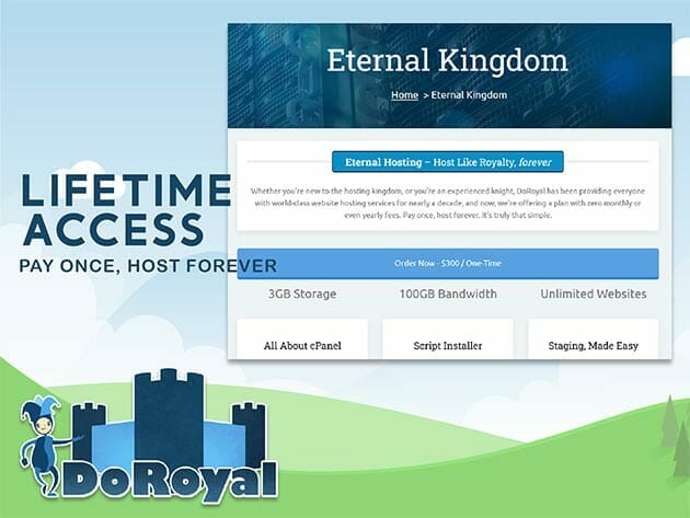 DoRoyal Eternal Kingdom Lifetime Website Hosting for $49