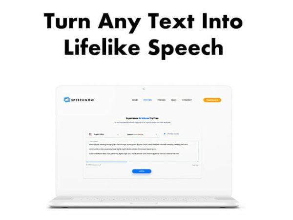 Sales Coupons Deals - Speechnow™ True to Life AI Text to Speech SN001: Lifetime Subscription for $29