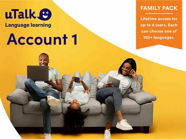 uTalk Language Education Family Pack: Lifetime Subscription (4 Accounts) for $49