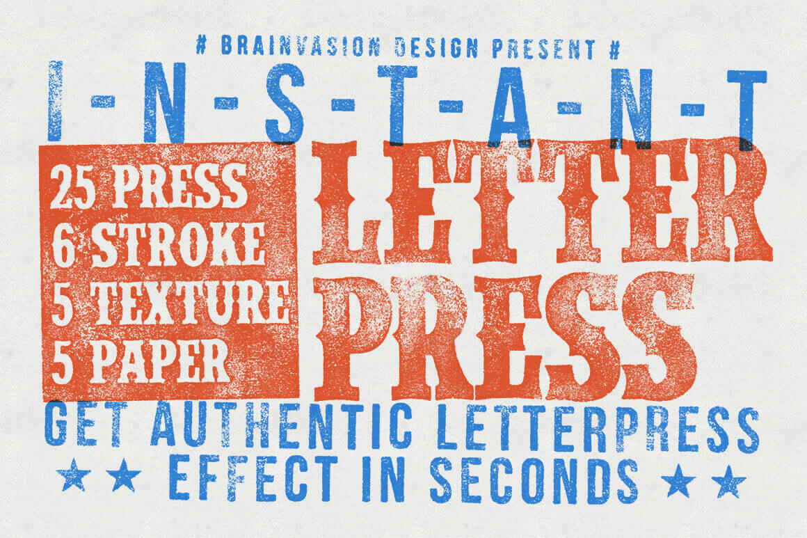 Instant Letterpress PSD Action – only $7!