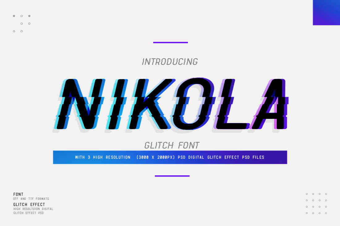 Nikola Glitch Font + Bonus Action – only $7!