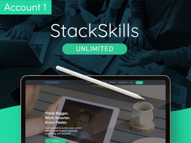 StackSkills Unlimited Lifetime for Business: 2-Account Bundle for $79