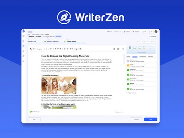 Sales Coupons Deals - WriterZen Easy Content Creator for SEO: Lifetime Subscription for $68