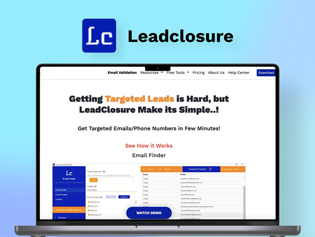 LeadClosure Email Finder: Lifetime Subscription for $29