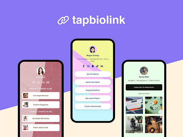 Tapbiolink Social Media Bio Links: Lifetime Subscription for $29
